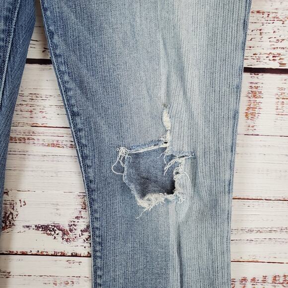Hudson Barbara High Waist Distressed Crop Jeans Busted Knee Size 31 - Picture 4 of 12